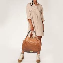 Mulberry Brown Pebbled Leather Mitzy Hobo