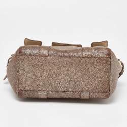 Pre Owned Mulberry Metallic Brown Leather Mini Bayswater Satchel