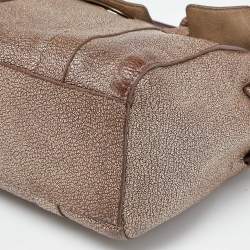 Pre Owned Mulberry Metallic Brown Leather Mini Bayswater Satchel