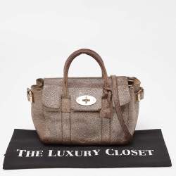 Pre Owned Mulberry Metallic Brown Leather Mini Bayswater Satchel