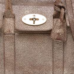 Pre Owned Mulberry Metallic Brown Leather Mini Bayswater Satchel