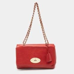 Mulberry Red Leather Medium Lily Shoulder Bag