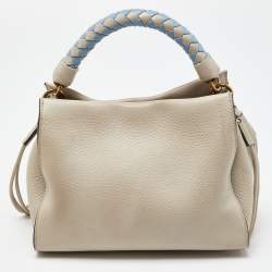 Mulberry Light Grey/Blue Leather Small Iris Top Handle Bag