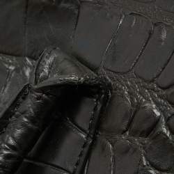 Pre Owned Mulberry Black Croc Embossed Leather Bayswater Satchel