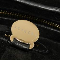 Pre Owned Mulberry Black Croc Embossed Leather Bayswater Satchel