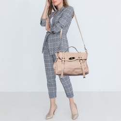 Mulberry Pink Leather Oversized Alexa Satchel