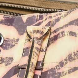 Pre Owned Mulberry Cream/Multicolor Zebra Print Patent Leather Bayswater Satchel
