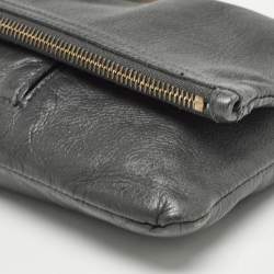 Mulberry Grey Leather Daria Fold-over Clutch 
