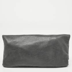 Mulberry Grey Leather Daria Fold-over Clutch 