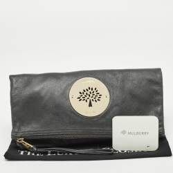 Mulberry Grey Leather Daria Fold-over Clutch 