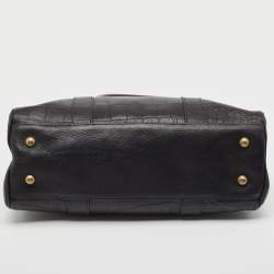 Pre Owned Mulberry Black Croc Embossed Leather Bayswater Satchel