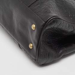 Pre Owned Mulberry Black Croc Embossed Leather Bayswater Satchel