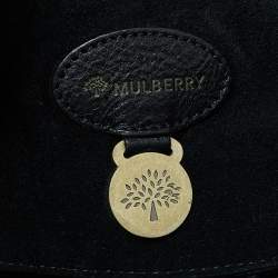 Mulberry Black Croc Embossed Leather Bayswater Satchel