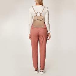 Pre Owned Mulberry Beige Leather Mini Bayswater Backpack