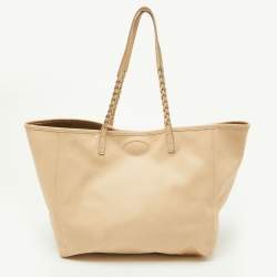 Pre Owned Mulberry Beige Leather Medium Dorset Tote