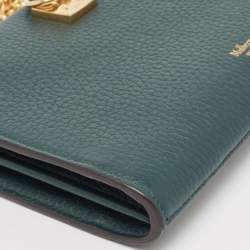 Mulberry Green Leather Iris Wallet On Chain