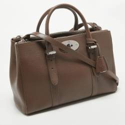 Mulberry Taupe Leather Small Bayswater Double Zip Tote