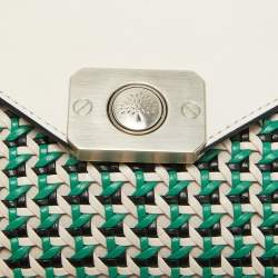 Mulberry Multicolor Leather Woven Delphie Duo Flap Shoulder Bag