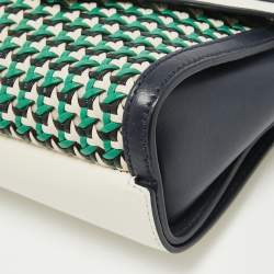 Mulberry Multicolor Leather Woven Delphie Duo Flap Shoulder Bag