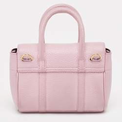 Pre Owned Mulberry Light Pink Leather Mini Bayswater Satchel