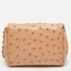 Mulberry Peach Ostrich Mini Lily Shoulder Bag