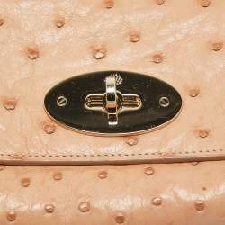 Mulberry Peach Ostrich Mini Lily Shoulder Bag