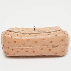 Mulberry Peach Ostrich Mini Lily Shoulder Bag