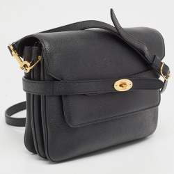 Mulberry Black Leather Small Belted Bayswater Shoulder Bag