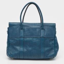 Pre Owned Mulberry Teal Blue Leather Bayswater Satchel