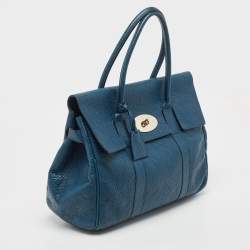 Pre Owned Mulberry Teal Blue Leather Bayswater Satchel