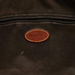 Mulberry Brown Textured Leather Zip Oversized Clutch