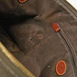 Mulberry Brown Textured Leather Zip Oversized Clutch