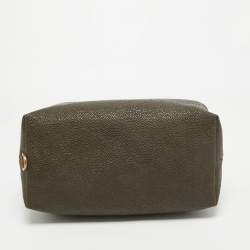 Mulberry Brown Textured Leather Zip Oversized Clutch