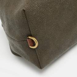 Mulberry Brown Textured Leather Zip Oversized Clutch