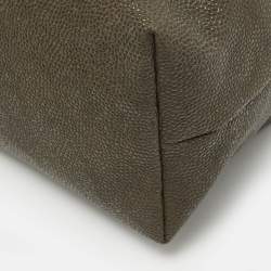 Mulberry Brown Textured Leather Zip Oversized Clutch