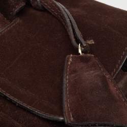 Pre Owned Mulberry Dark Brown Suede Bayswater Satchel