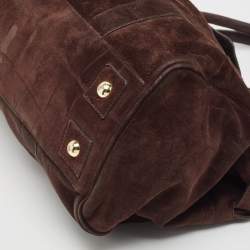 Pre Owned Mulberry Dark Brown Suede Bayswater Satchel