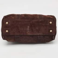 Pre Owned Mulberry Dark Brown Suede Bayswater Satchel