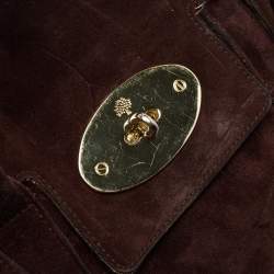 Pre Owned Mulberry Dark Brown Suede Bayswater Satchel
