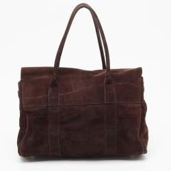 Pre Owned Mulberry Dark Brown Suede Bayswater Satchel