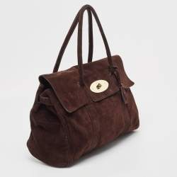 Pre Owned Mulberry Dark Brown Suede Bayswater Satchel