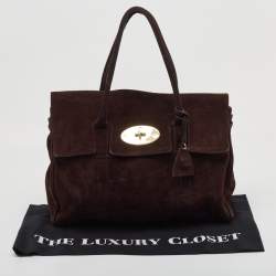 Pre Owned Mulberry Dark Brown Suede Bayswater Satchel