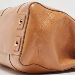 Mulberry Beige Patent Leather Bayswater Satchel
