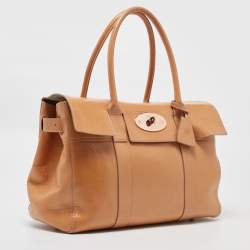 Mulberry Beige Patent Leather Bayswater Satchel