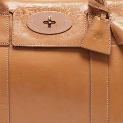 Mulberry Beige Patent Leather Bayswater Satchel