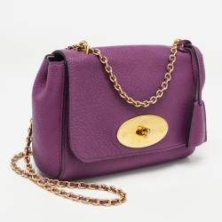 Pre Owned Mulberry Magenta Leather Small Lily Shoulder Bag