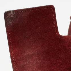 Pre Owned Mulberry Burgundy Croc Leather Small Bayswater Satchel