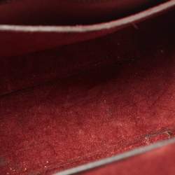 Pre Owned Mulberry Burgundy Croc Leather Small Bayswater Satchel