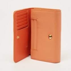 Mulberry Orange Leather Flap Continental Wallet