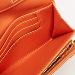 Mulberry Orange Leather Flap Continental Wallet
